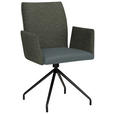 ARMLEHNSTUHL  , Stoffauswahl, Typenauswahl, Sitzfläche 360° drehbar  , Mikrofaser  ,  - Schwarz/Grau, Design, Textil/Metall (60/91/60cm) - Moderano