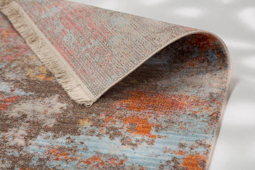 WEBTEPPICH 133/185 cm Mystik Orange, Türkis, Pink  - Türkis/Pink, Design, Textil (133/185cm) - Schöner Wohnen