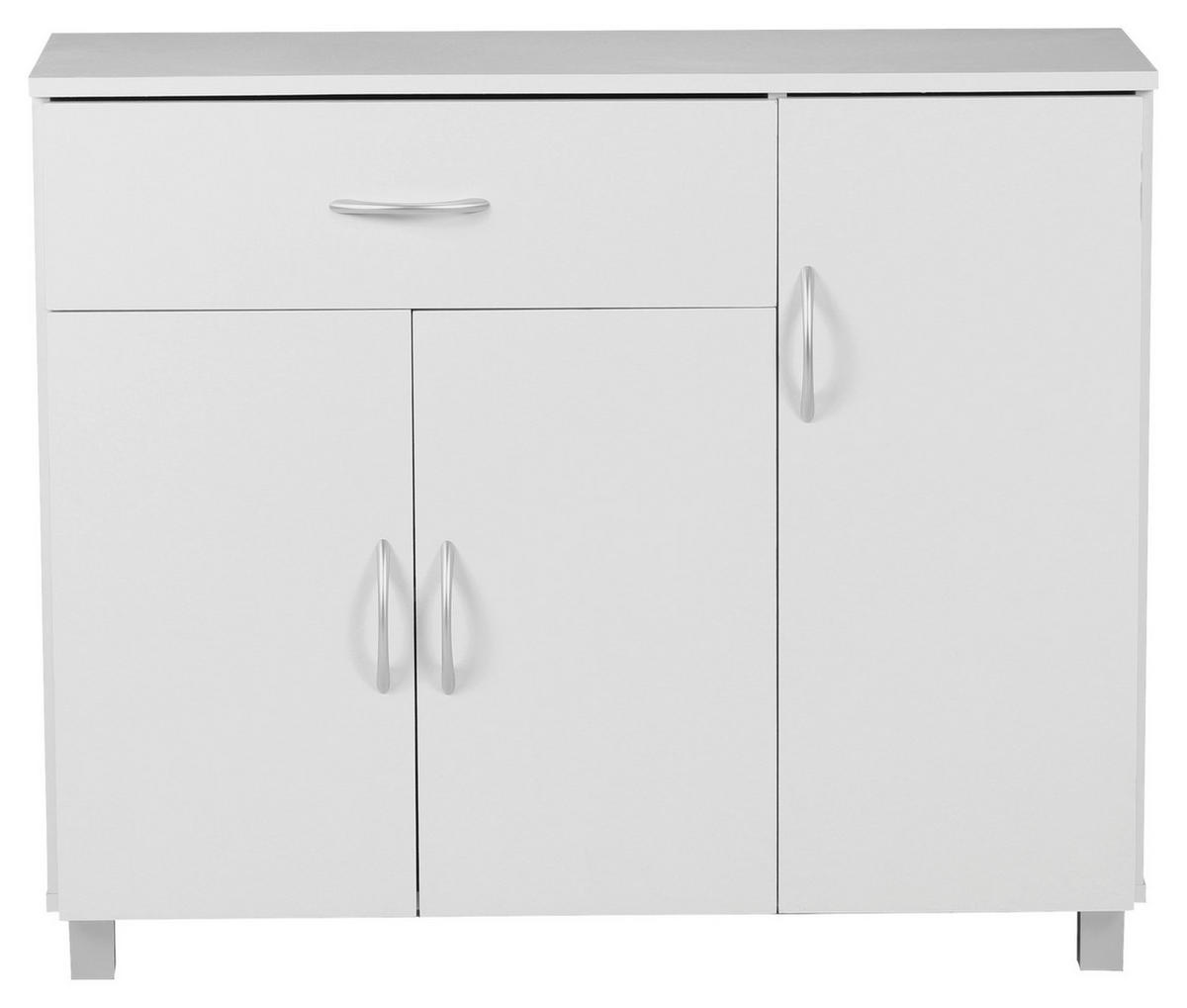 ŠIROKÁ KOMODA, 90/75/30 cm - sivá/hliníková, Konventionell, kompozitné drevo (90/75/30cm) - MID.YOU