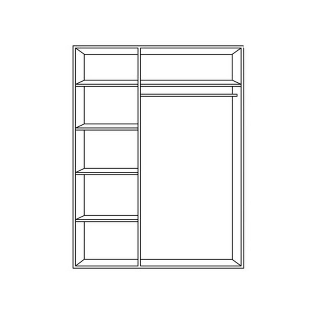BEGEHBARER ECKSCHRANK in  - Weiss/Schwarz, Basics, Holzwerkstoff/Metall (135,2/197/127cm) - Boxxx