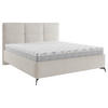 POLSTERBETT gepolstertes Kopfteil, Lattenrost 180/200 cm  in Creme  - Creme/Schwarz, MODERN, Holz/Textil (180/200cm) - Boxxx