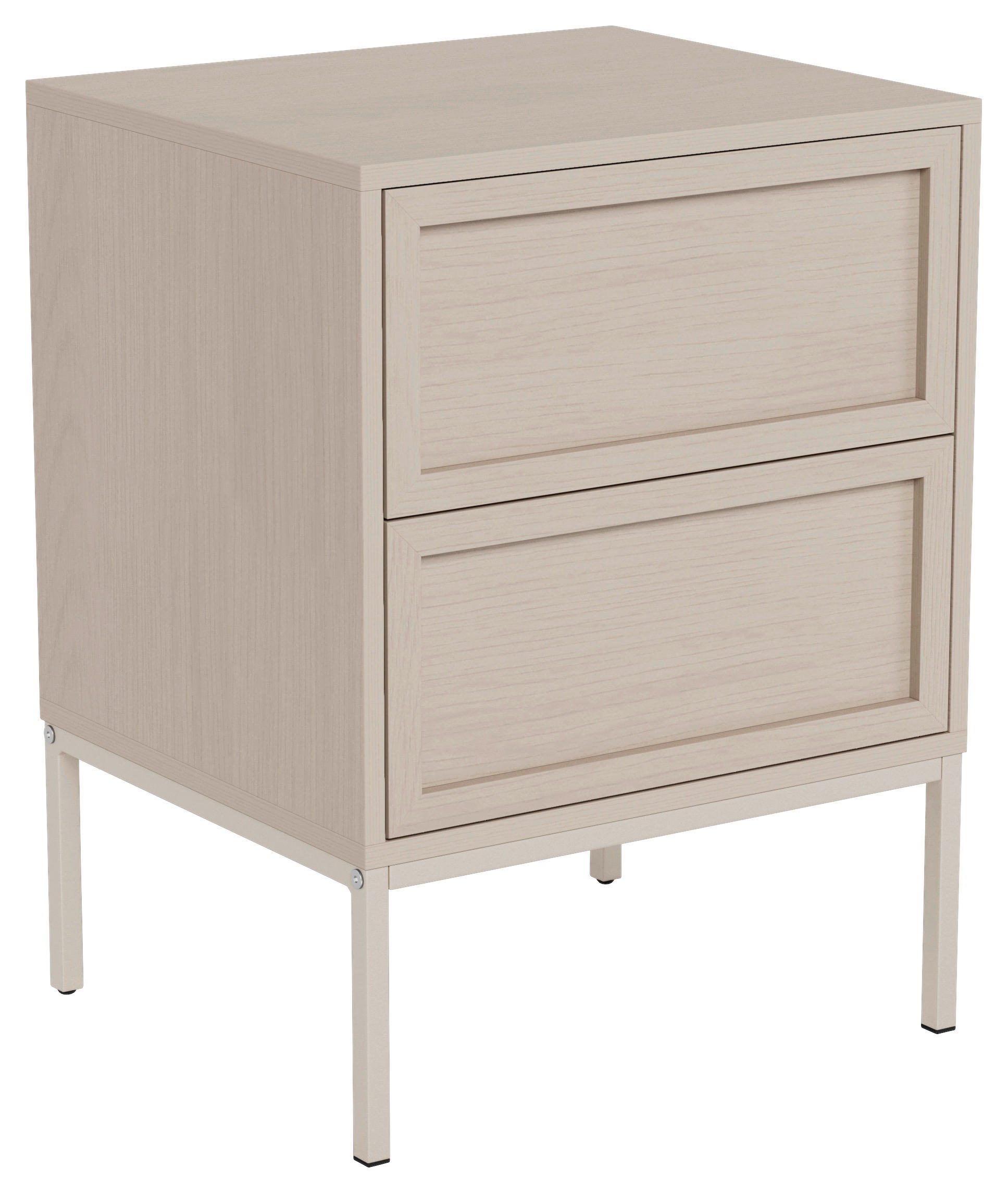 NACHTSCHRANK 46/61/40 cm  - Eiche grau/Grau, MODERN, Holzwerkstoff/Metall (46/61/40cm) - VanDerken