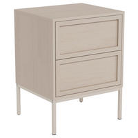 NACHTSCHRANK 46/61/40 cm  - Eiche grau/Grau, MODERN, Holzwerkstoff/Metall (46/61/40cm) - VanDerken