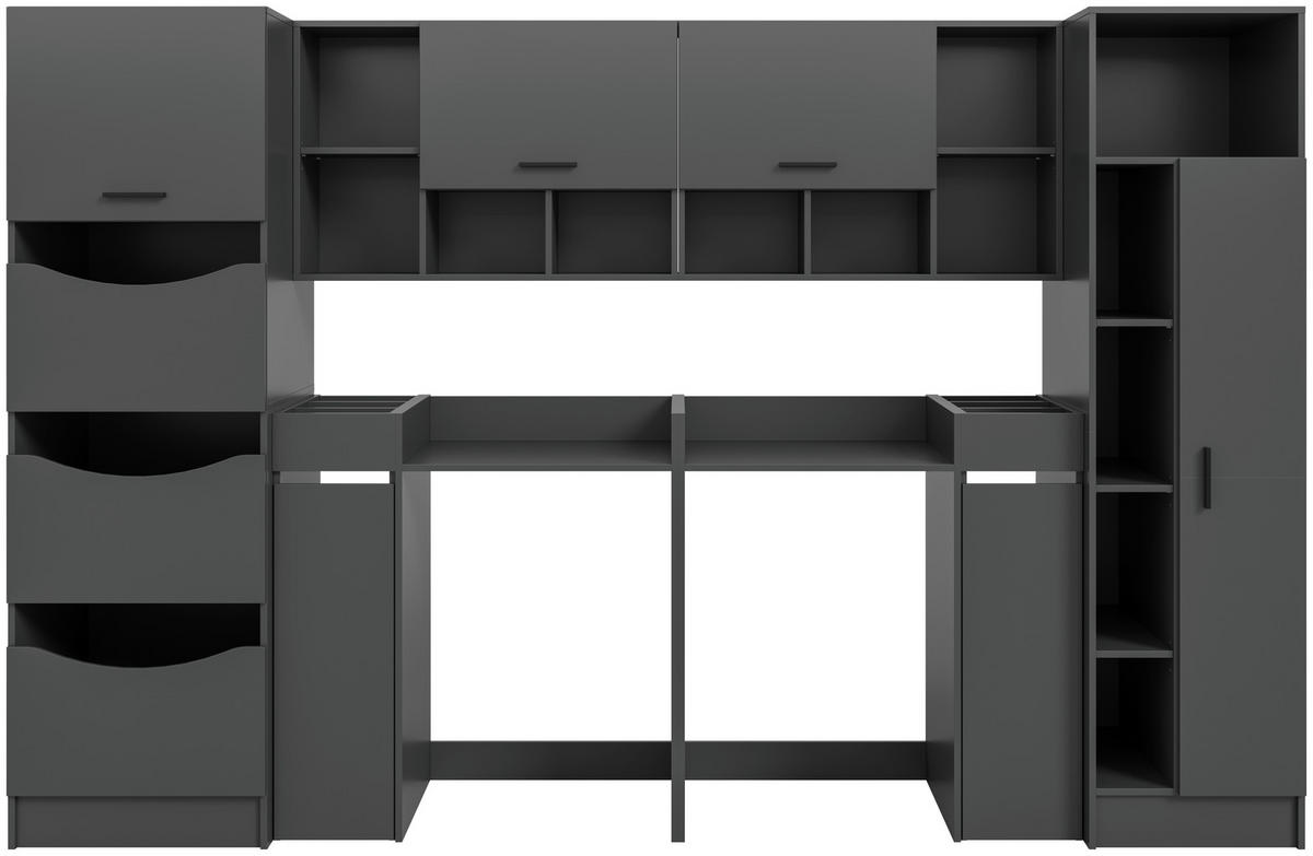 HAUSWIRTSCHAFTSRAUM 300/195/68 cm  in Anthrazit  - Anthrazit, Basics, Holzwerkstoff (300/195/68cm) - MID.YOU