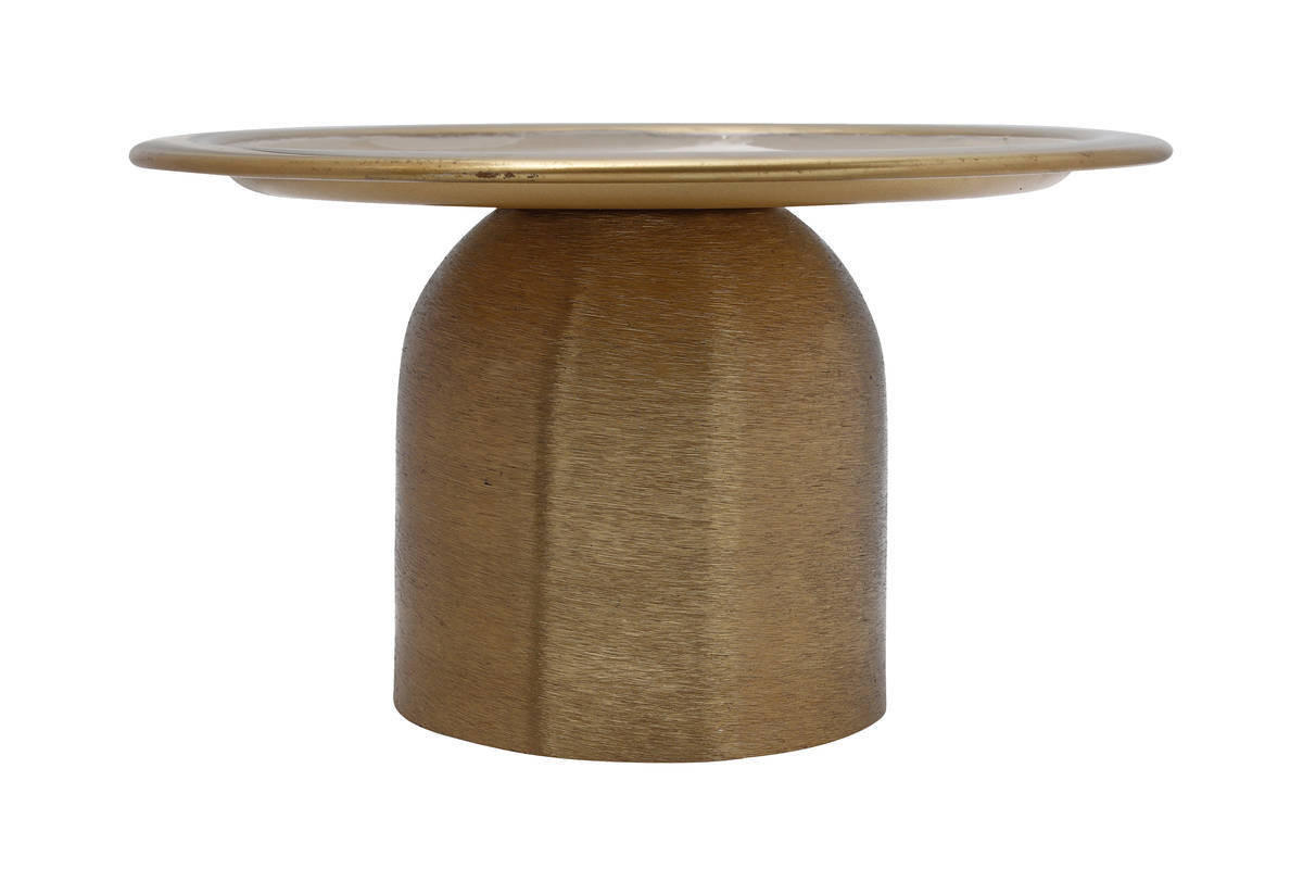 TORTENPLATTE - Goldfarben/Weiß, Trend, Metall (24,5/14cm) - Kayoom