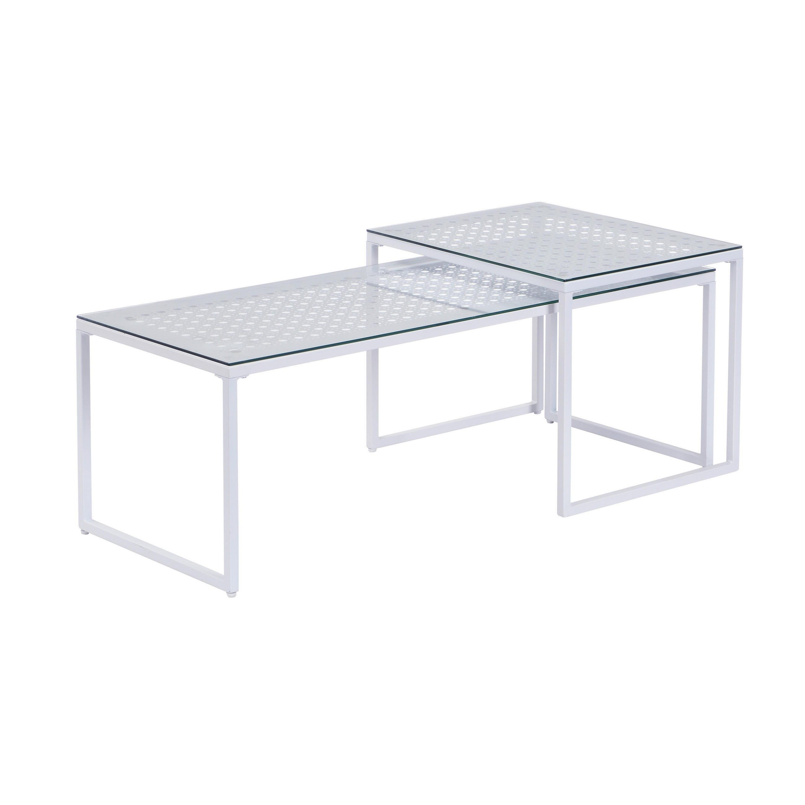 SATZTISCH in Glas 100/40/35 cm  - Weiß, Design, Glas/Metall (100/40/35cm) - MID.YOU
