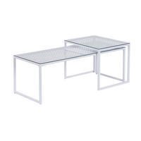 SATZTISCH in Glas 100/40/35 cm  - Weiß, Design, Glas/Metall (100/40/35cm) - MID.YOU