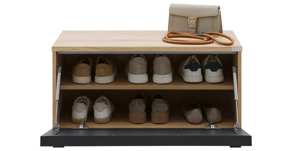 GARDEROBENBANK  in 84/45/40 cm  - Eichefarben/Anthrazit, Design, Metall (84/45/40cm) - Dieter Knoll