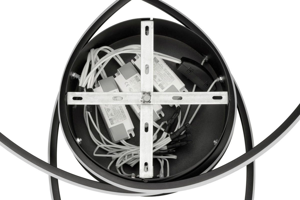 LED-DECKENLEUCHTE 90/25 cm   - Schwarz, Design, Kunststoff/Metall (90/25cm) - Novel