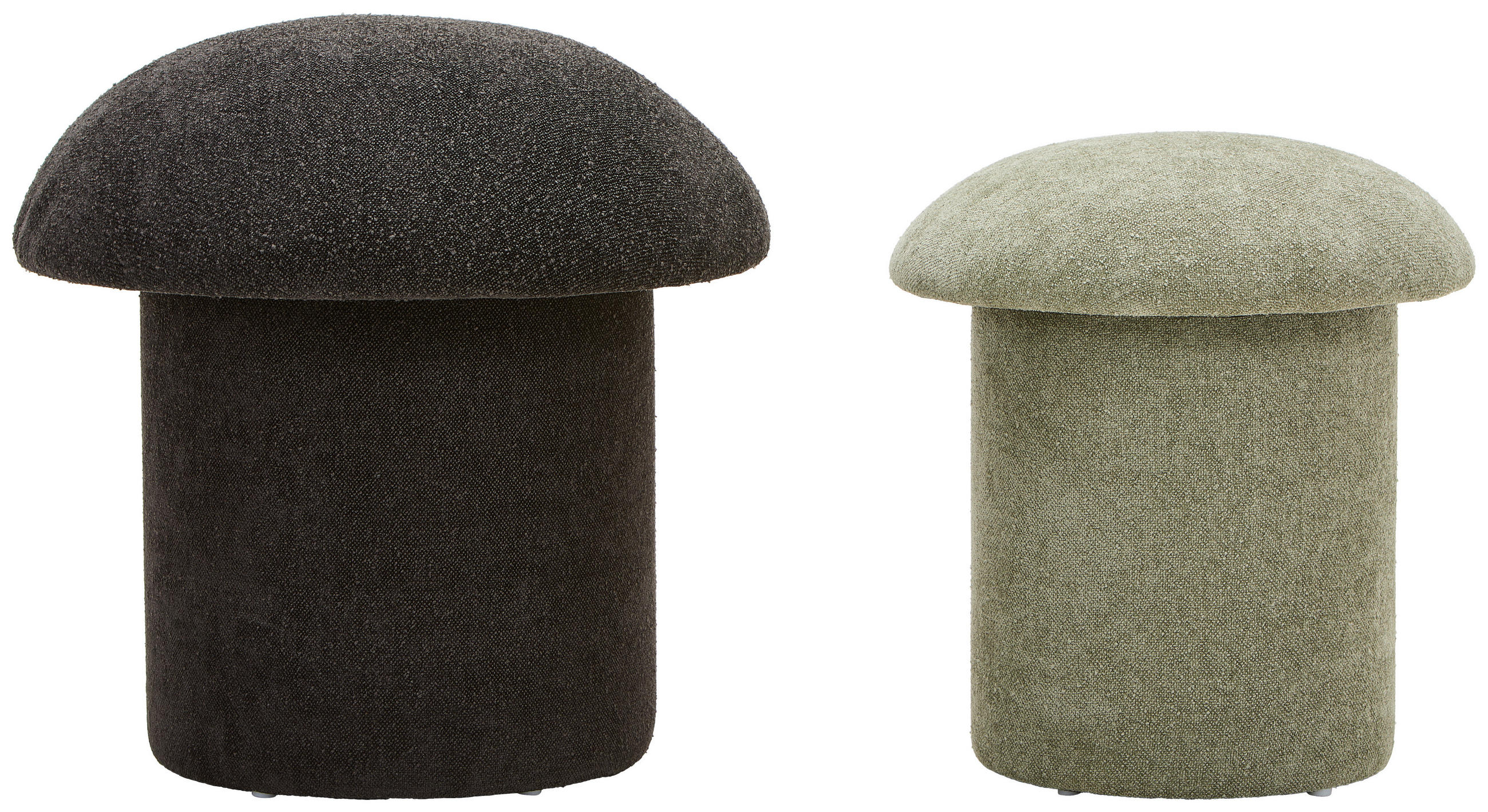 HOCKERSET Schwarz, Hellgrün  - Schwarz/Hellgrün, LIFESTYLE, Holzwerkstoff/Textil (45/47/45cm) - Xora