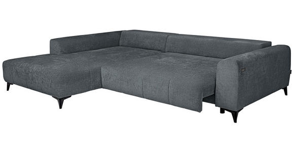 ECKSOFA  in Chenille Grau  222/279 cm  - Schwarz/Grau, KONVENTIONELL, Kunststoff/Textil (222/279cm) - Hom`in
