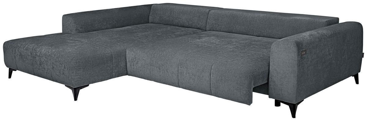 HÖRNSOFFA i chenille grå  - svart/grå, Klassisk, textil/plast (222/279cm) - MID.YOU