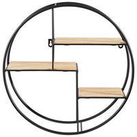 WANDREGAL Paulownia vollmassiv Naturfarben, Schwarz  - Schwarz/Naturfarben, Basics, Holz/Metall (42/42/11,5cm) - Ambia Home