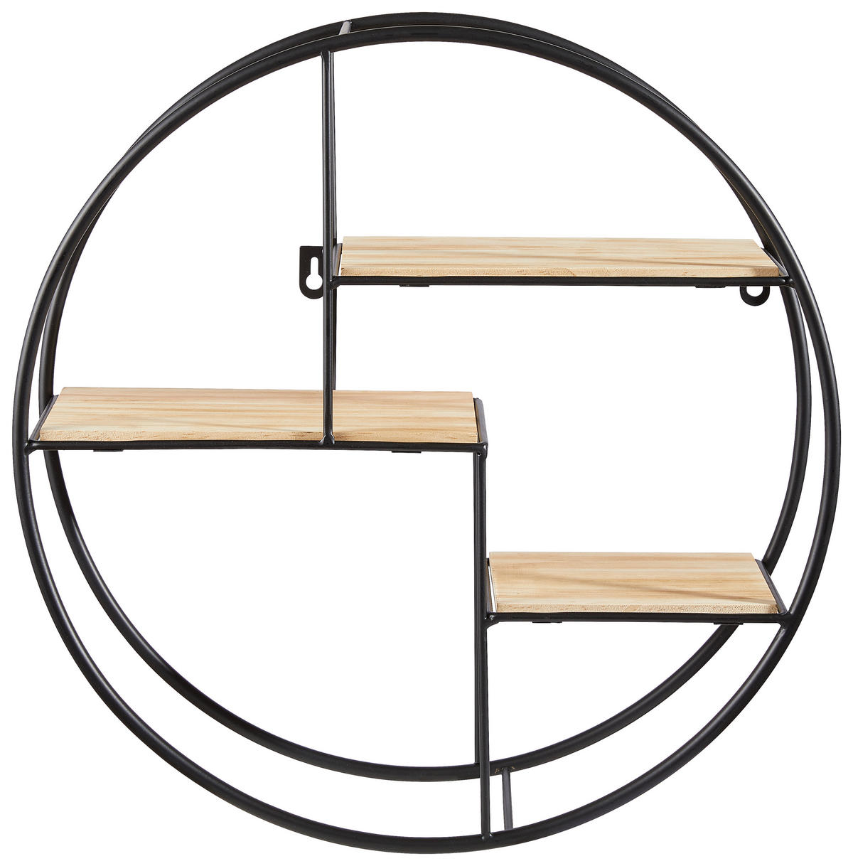 WANDREGAL Paulownia vollmassiv Naturfarben, Schwarz  - Schwarz/Naturfarben, Basics, Holz/Metall (42/42/11,5cm) - Ambia Home