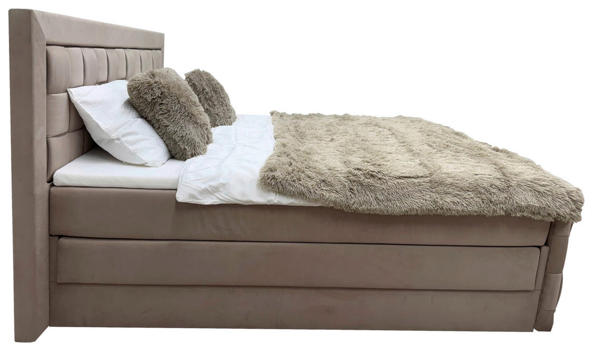 POSTEL BOXSPRING, 180/200 cm, béžová - béžová, Moderní, textil (180/200cm) - Livetastic