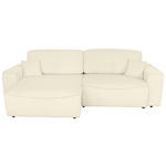 ECKSOFA Creme Cord Zierkissen, Rückenkissen, Bettkasten, Schlaffunktion, Rücken echt, Liegefläche im Originalstoff  - Creme/Schwarz, KONVENTIONELL, Kunststoff/Textil (148/265cm) - Carryhome