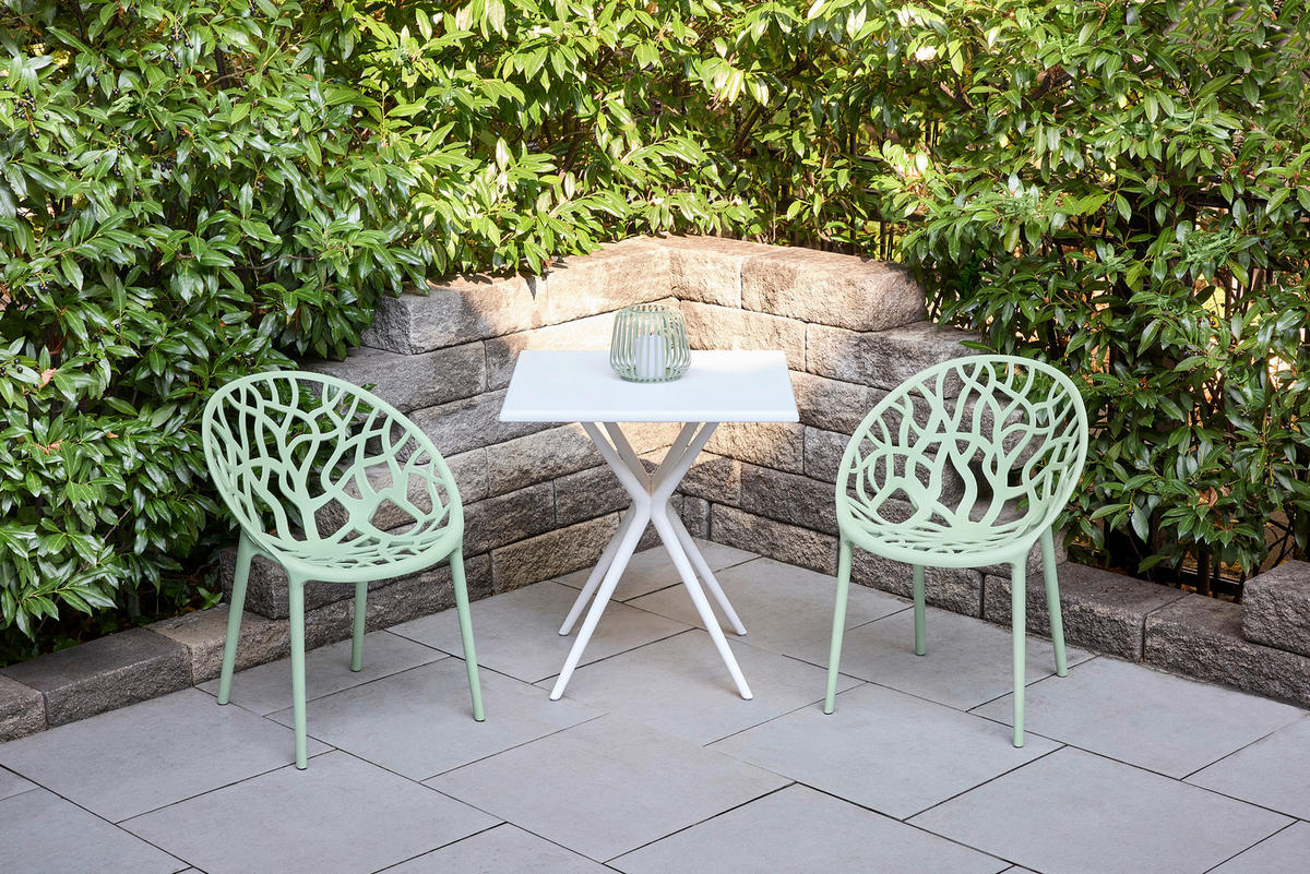 GARTENTISCH 70/70/74 cm Kunststoff quadratisch  - Weiß, Design, Kunststoff (70/70/74cm) - Ambia Garden