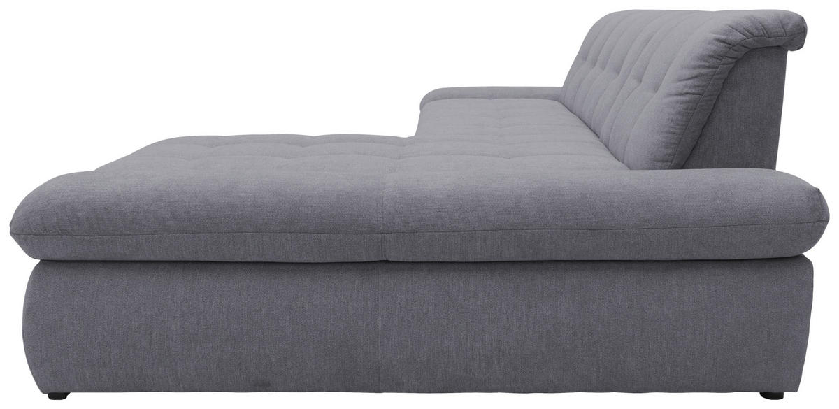 ECKSOFA Dunkelgrau Mikrofaser  - Chromfarben/Dunkelgrau, KONVENTIONELL, Textil/Metall (300/172cm) - MID.YOU