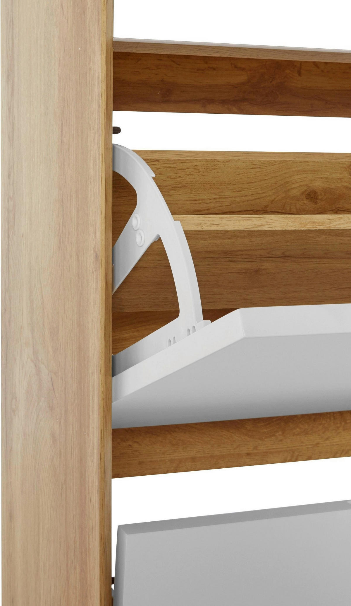 SCHUHSCHRANK Weiß, Eiche Wotan  - Eiche Wotan/Weiß, Design, Holzwerkstoff (60/125/24cm) - Livetastic