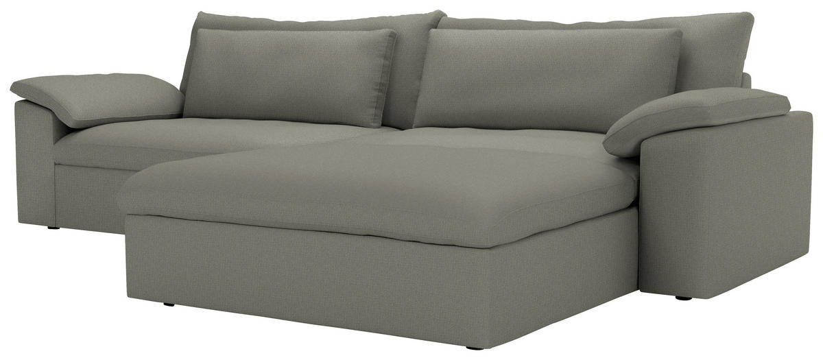 ECKSOFA  Chenille Graubraun  - Graubraun/Schwarz, Modern, Kunststoff/Textil (306/198cm) - Carryhome