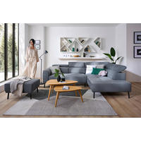ECKSOFA in Feincord Anthrazit  280/205 cm  - Anthrazit/Schwarz, Design, Textil/Metall (280/205cm) - Xora