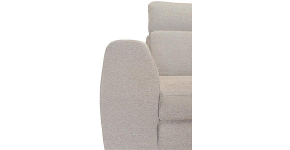 ECKSOFA Beige Chenille Zierkissen, Bettkasten, Schlaffunktion, Rücken echt, Kopfteilverstellung, Liegefläche im Originalstoff  - Beige/Schwarz, KONVENTIONELL, Textil/Metall (266/185cm) - Carryhome