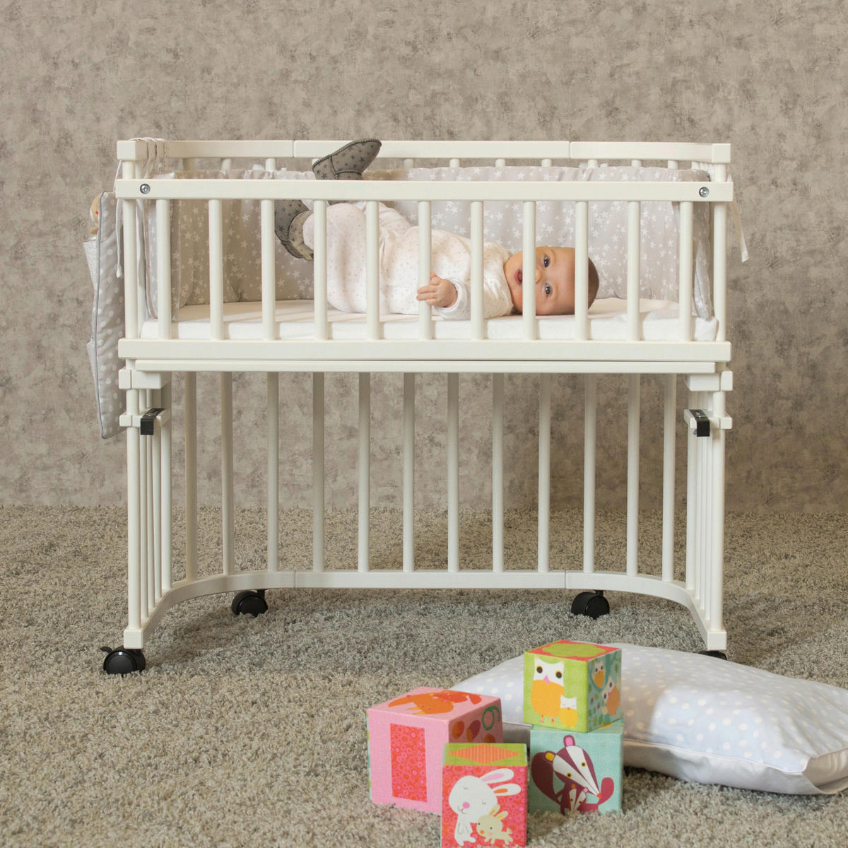 Verschlußgitter babybay Maxi  - Weiß, Basics, Holz (94/27,5/6cm) - Babybay