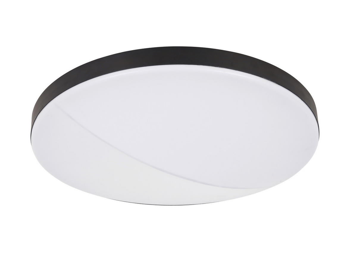 LED MENNYEZETI LÁMPA - fekete, Design, műanyag/fém (45/10,5cm) - Novel