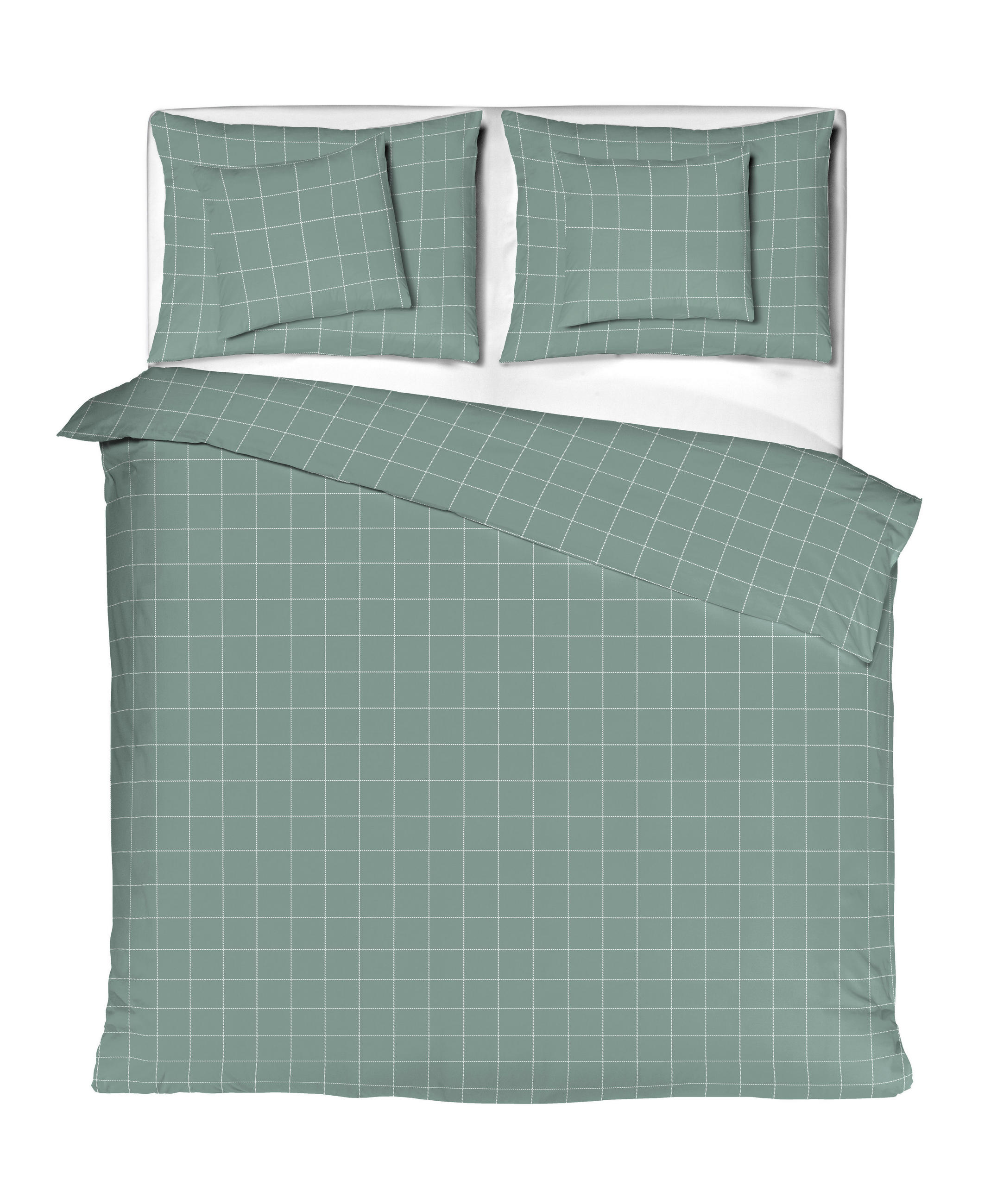 ÁGYNEMŰHUZAT-GARNITÚRA 220/200 cm  - zsályazöld, Basics, textil (220/200cm)