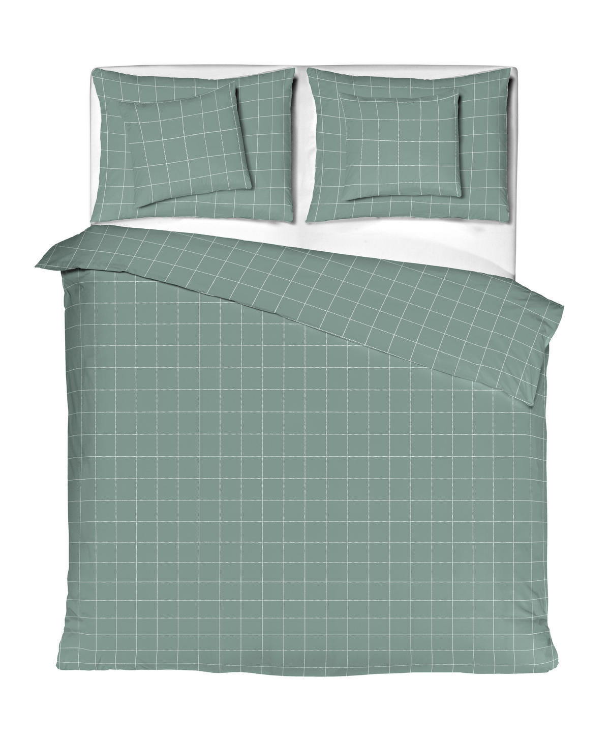 ÁGYNEMŰHUZAT-GARNITÚRA 220/200 cm  - zsályazöld, Basics, textil (220/200cm)