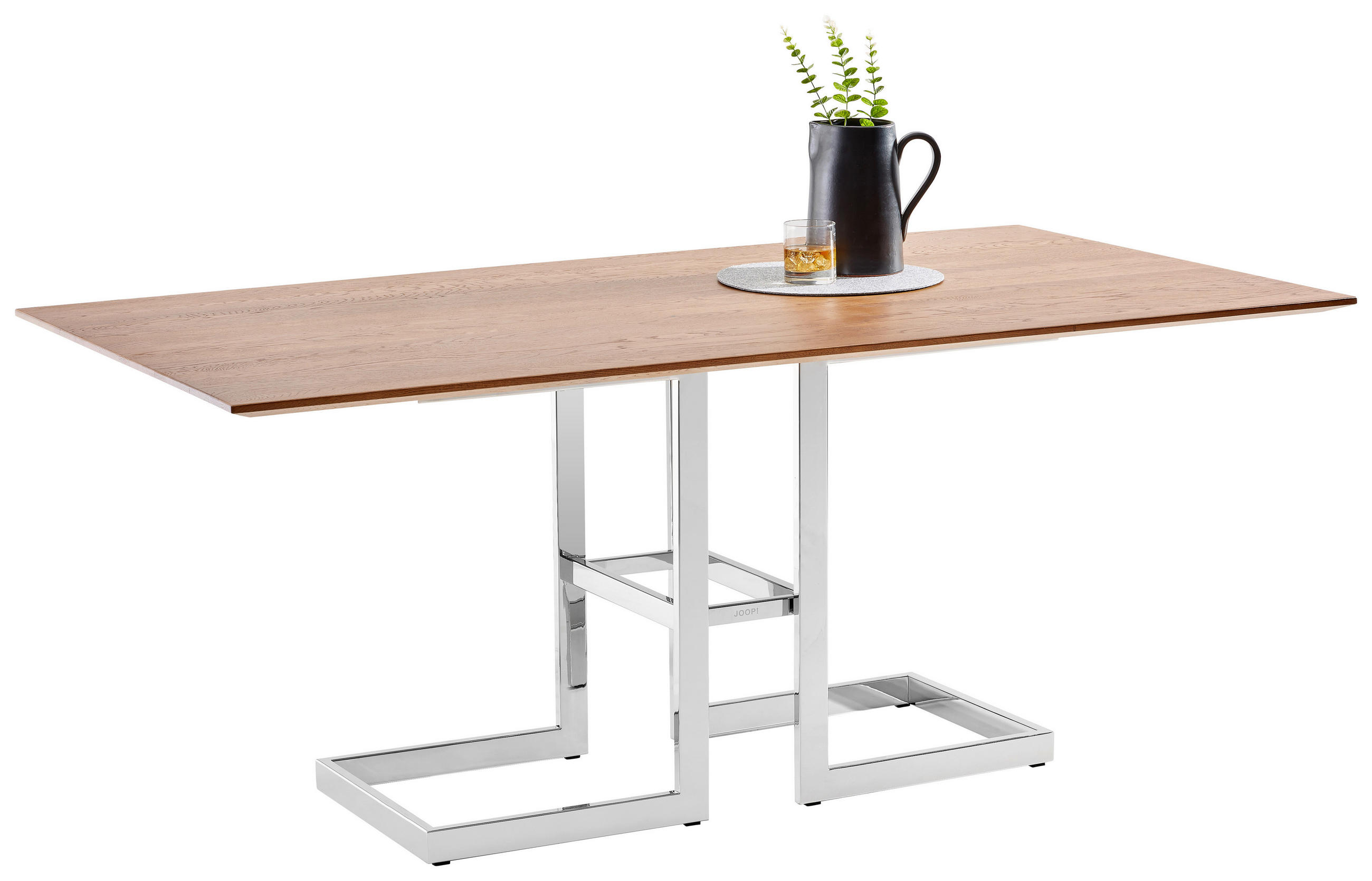 ESSTISCH in Metall, Holz 180/95/75 cm  - Edelstahlfarben/Eichefarben, Design, Holz/Metall (180/95/75cm) - Joop!