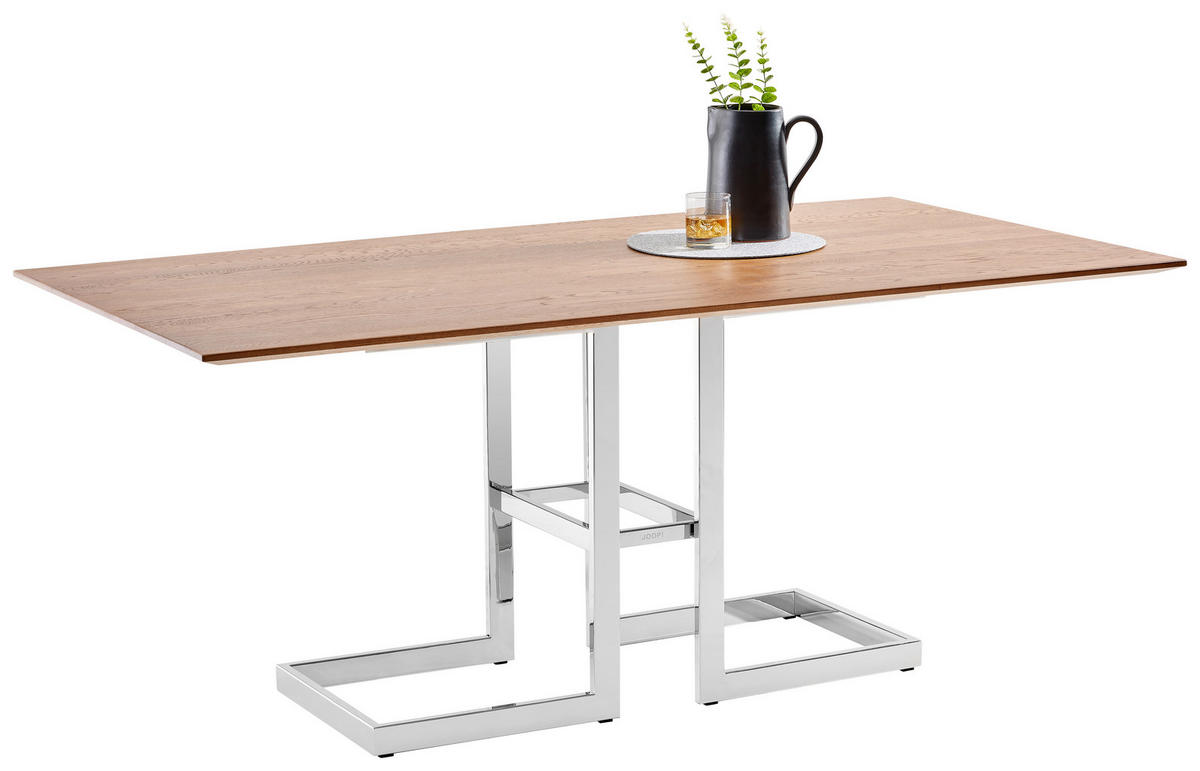 ESSTISCH in Metall, Holz 180/95/75 cm  - Edelstahlfarben/Eichefarben, Design, Holz/Metall (180/95/75cm) - Joop!