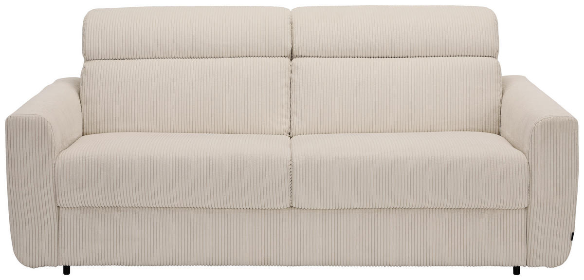 SCHLAFSOFA Cord Sandfarben  - Sandfarben/Schwarz, Design, Kunststoff/Textil (200/84/98cm) - Novel