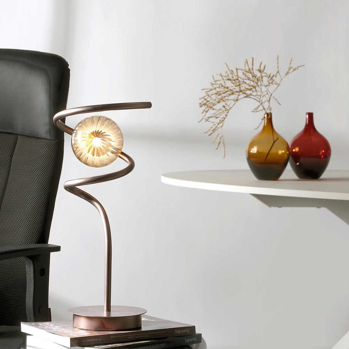 TISCHLEUCHTE 19,2/42 cm   - Cognac/Honig, Design, Glas/Kunststoff (19,2/42cm)