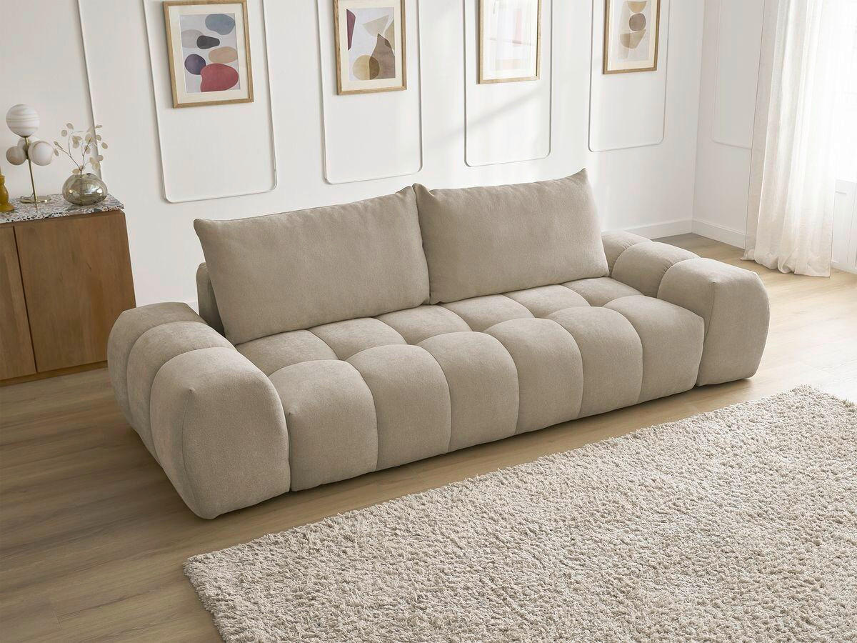 3-SITZER-SOFA EVEREST Struktur Taupe  - Taupe/Schwarz, MODERN, Kunststoff/Textil (278/90/115cm)