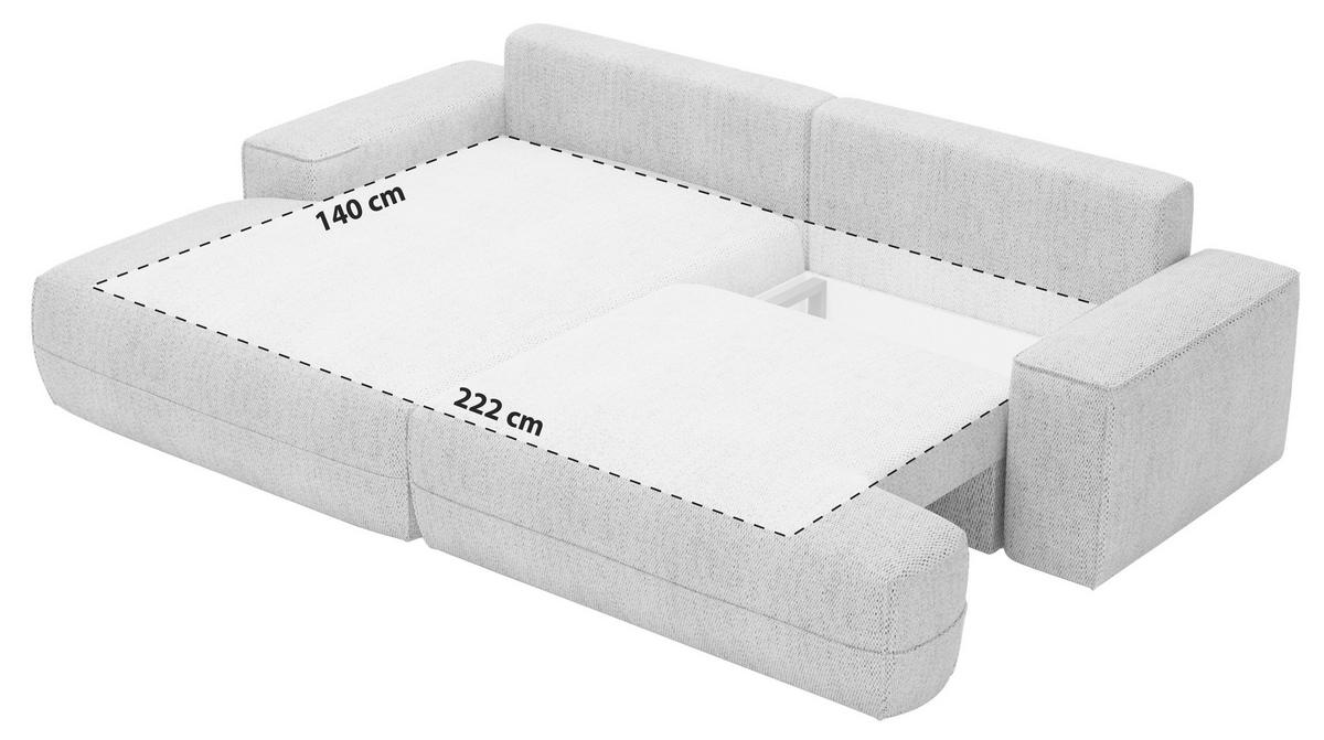 ECKSOFA Struktur Beige  - Beige/Schwarz, Design, Kunststoff/Textil (156/272cm) - Livetastic