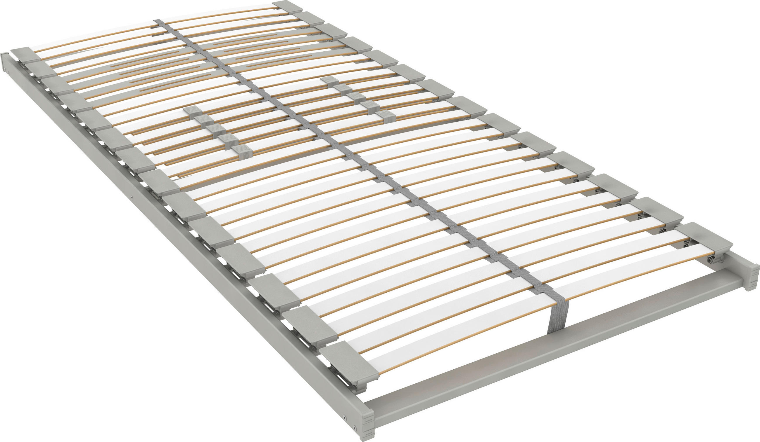 LATTENROST 120/200 cm Mittelzone verstellbar, Birke  - Hellgrau/Weiß, Basics, Holz (120/200cm) - Schlaraffia