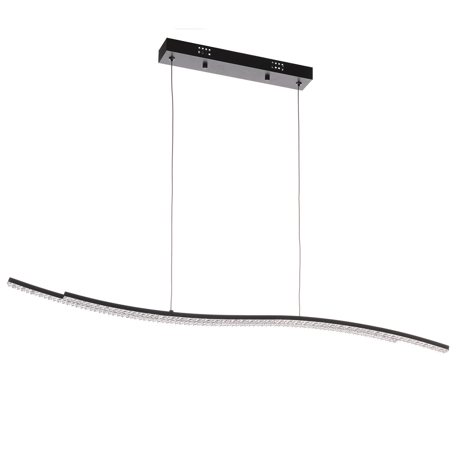 LED-HÄNGELEUCHTE 5011 ONDA 100/3/110 cm   - Klar/Graphitfarben, Design, Glas/Metall (100/3/110cm)