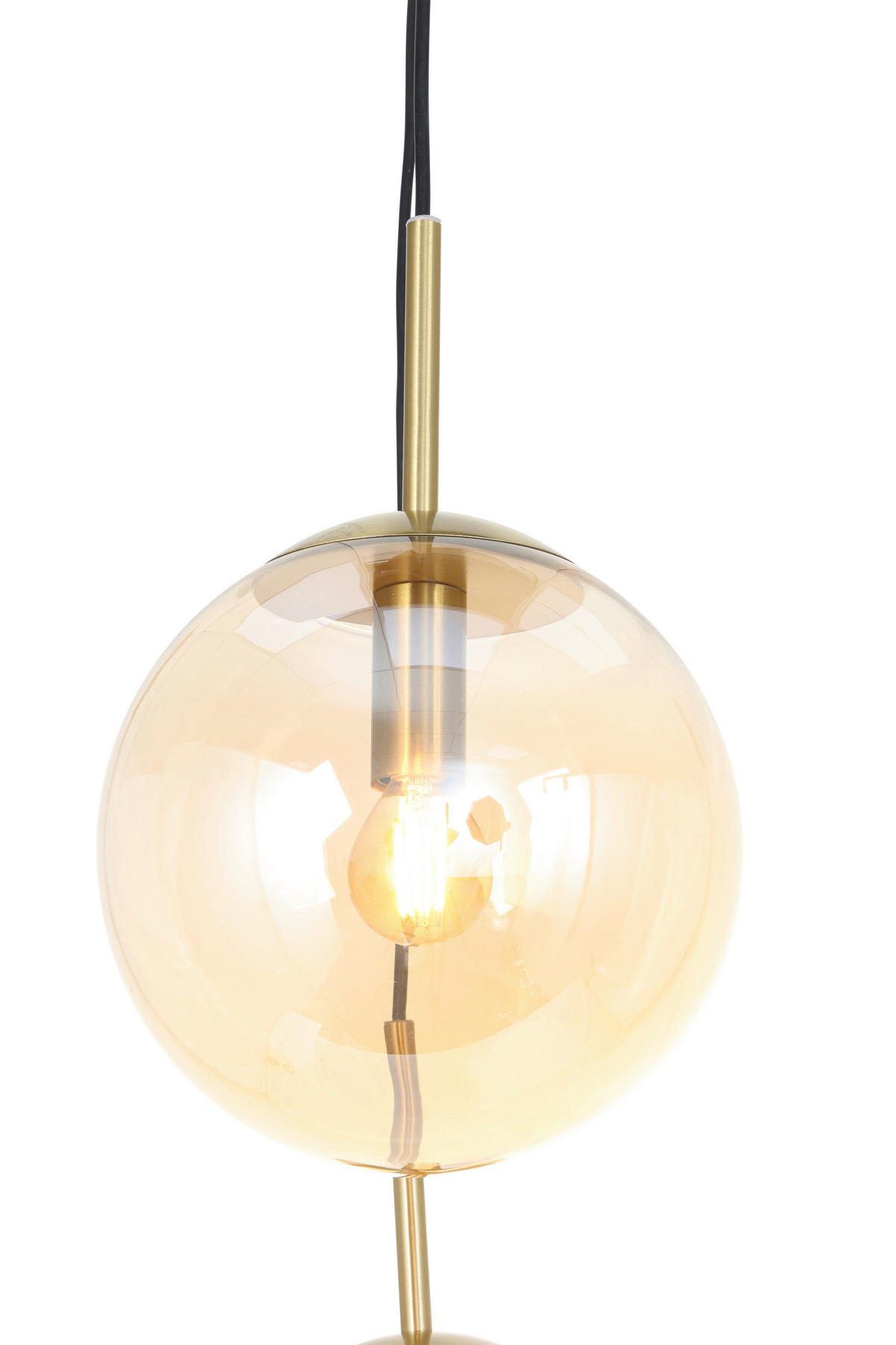 HÄNGELEUCHTE 44,5/120 cm  - Goldfarben/Bernsteinfarben, Trend, Glas/Metall (44,5/120cm) - Novel