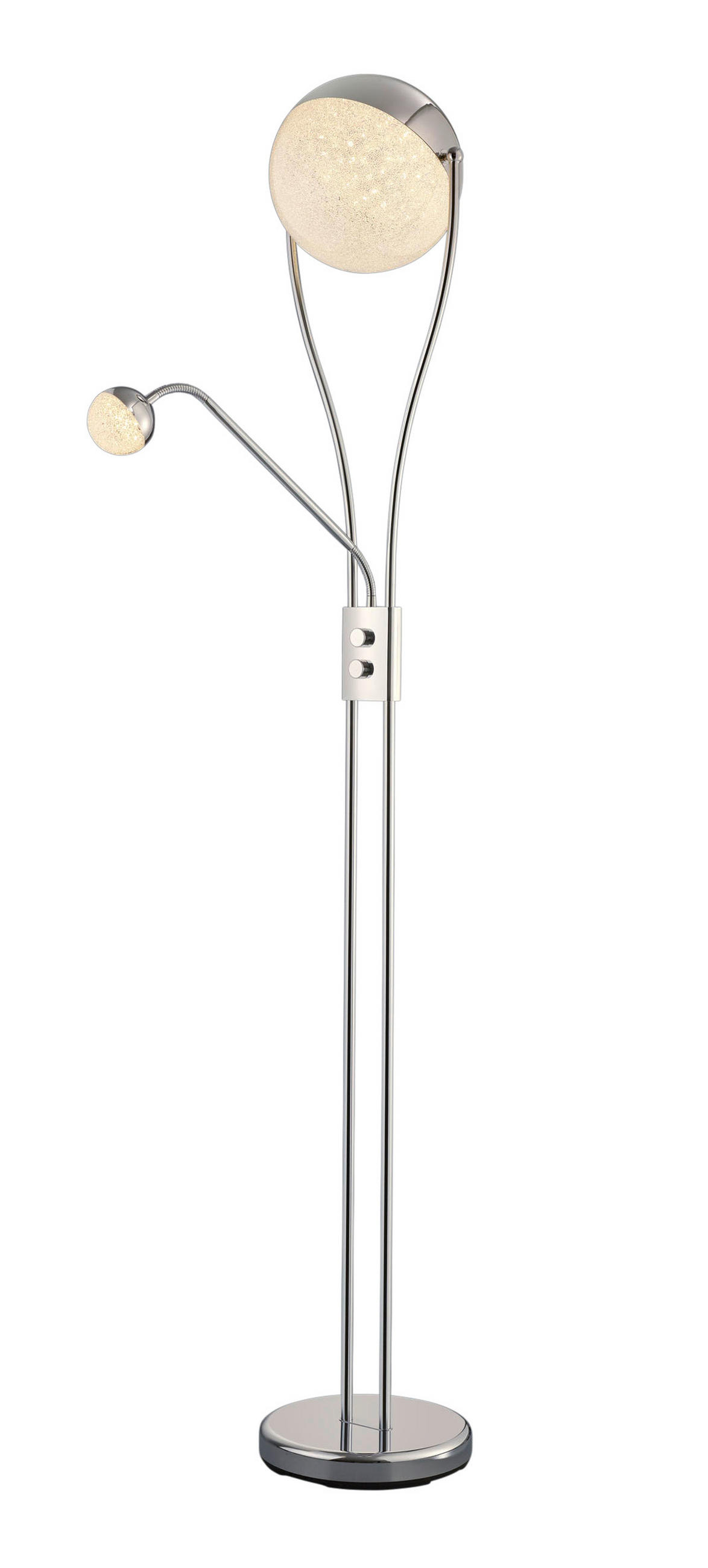 LED-STEHLEUCHTE - Chromfarben, Design, Kunststoff/Metall (30/180cm) - Trio Leuchten