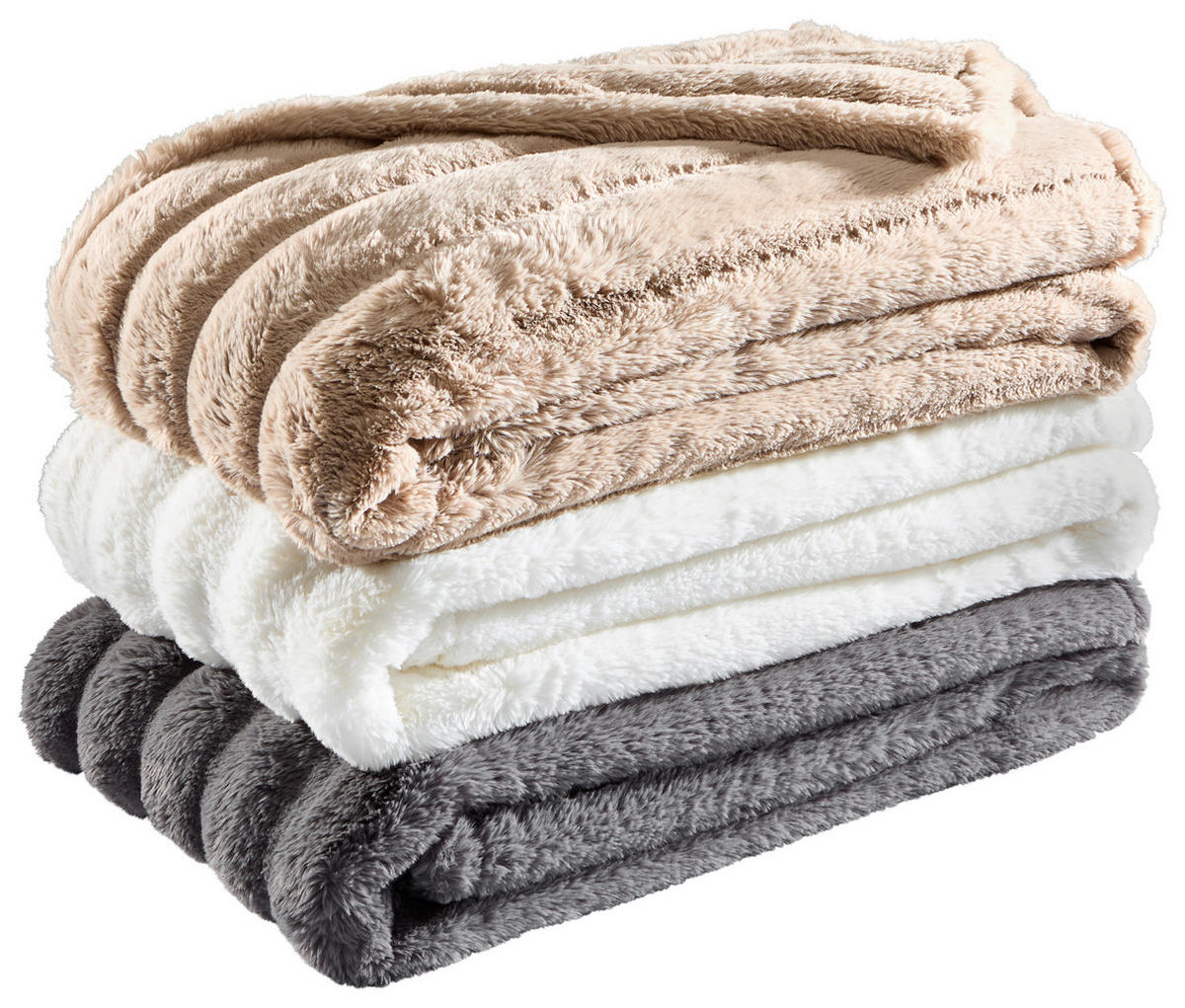 KOŽEŠINOVÁ DEKA, polyester, 150/200 cm - antracitová, textil (150/200cm) - Dieter Knoll