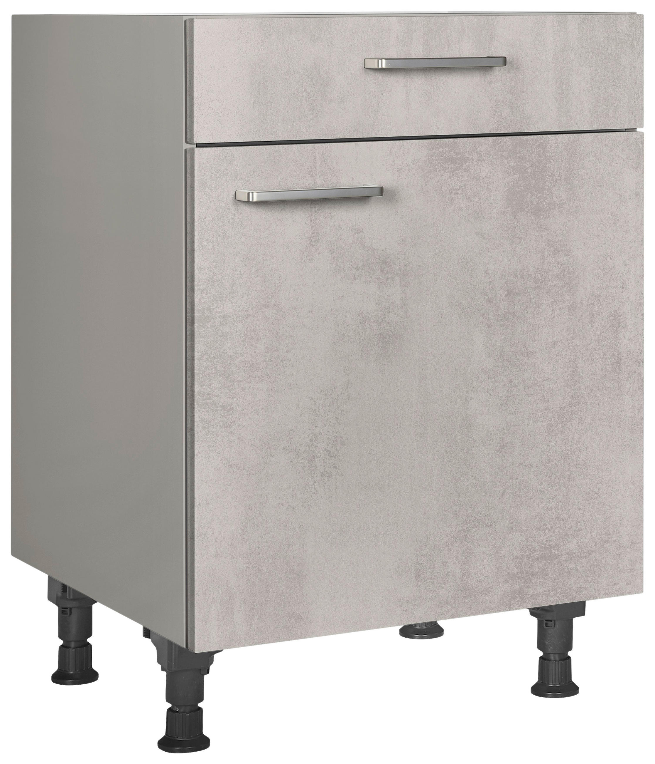 SCHUBKASTENUNTERSCHRANK 60/87/56 cm  in Hellgrau  - Edelstahlfarben/Hellgrau, MODERN, Holzwerkstoff/Metall (60/87/56cm) - Nobilia