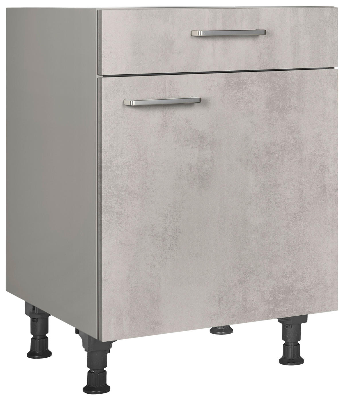 SCHUBKASTENUNTERSCHRANK 60/87/56 cm  in Hellgrau  - Edelstahlfarben/Hellgrau, MODERN, Holzwerkstoff/Metall (60/87/56cm) - Nobilia