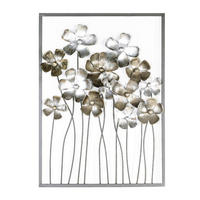 METALLBILD Blumen 58/80 cm  - Goldfarben/Creme, MODERN, Metall (58/80cm)
