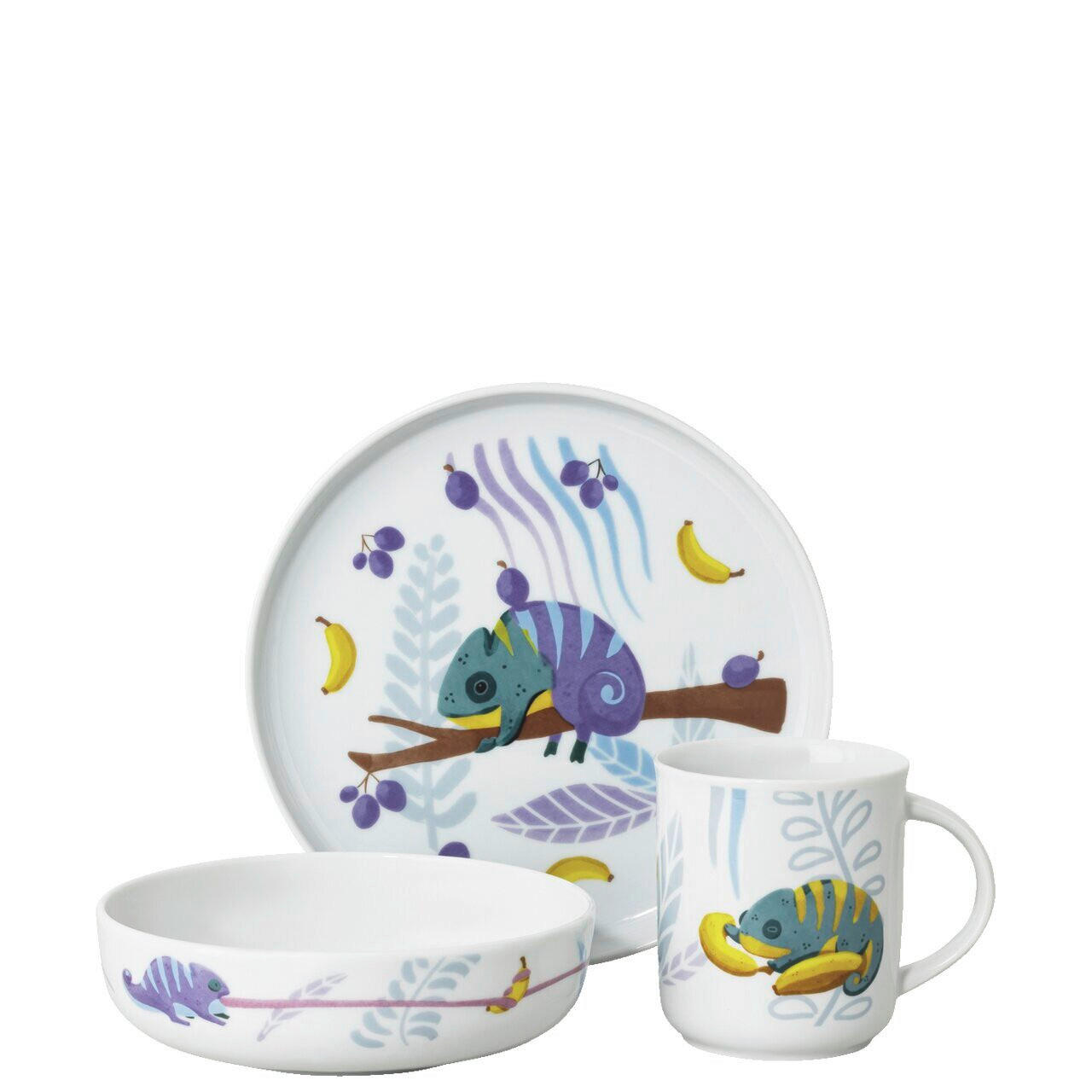 KINDERGESCHIRRSET Kids - Jungle Porzellan 3-teilig  - Multicolor, KONVENTIONELL, Keramik (19,5/19,5/17,5cm) - Thomas