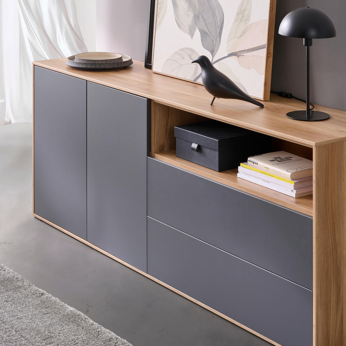 REGALELEMENT 179,1/72,6/40 cm Eichefarben  179,1/72,6/40 cm  - Eichefarben, Design, Holzwerkstoff (179,1/72,6/40cm) - home24