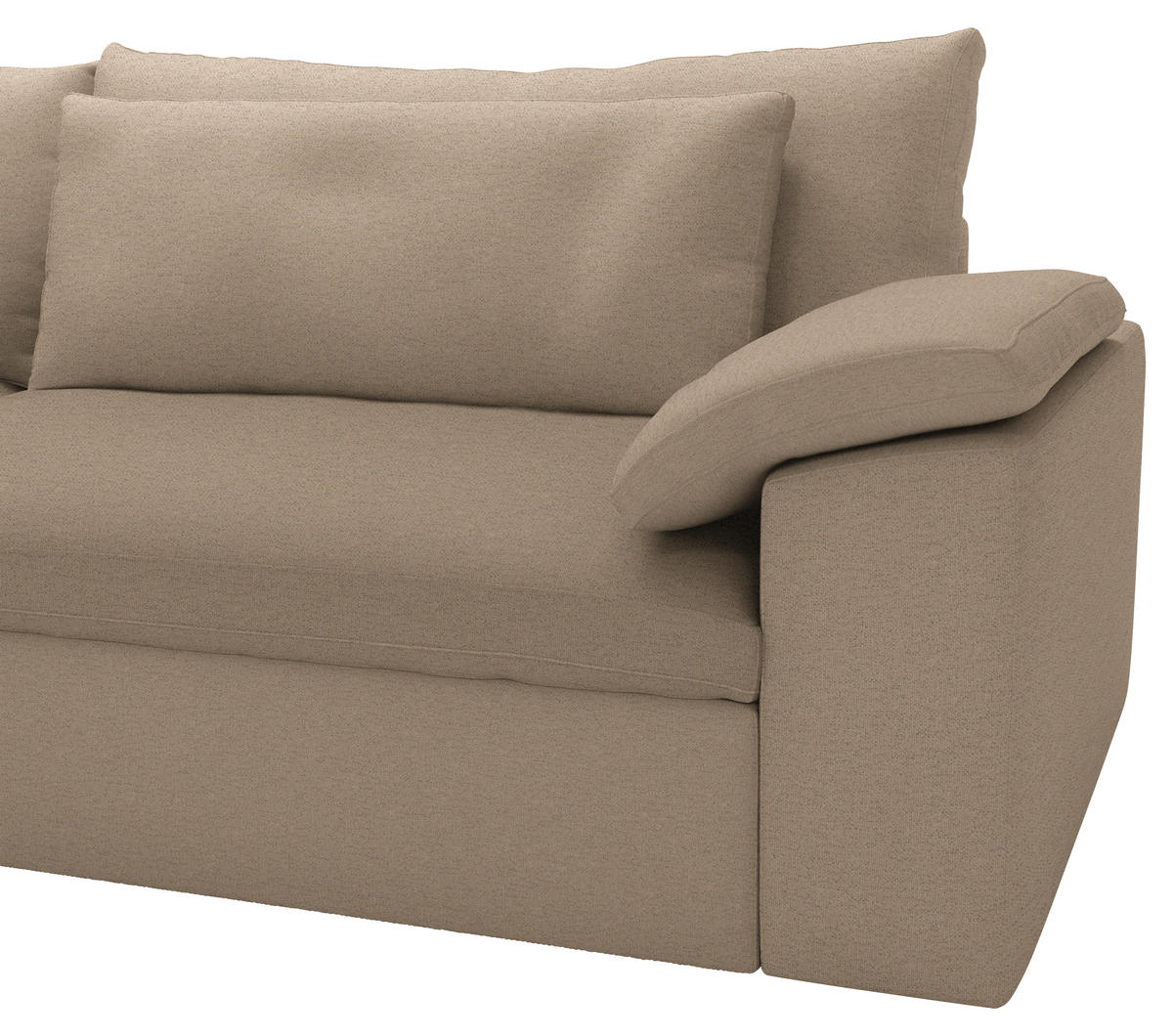 ECKSOFA Flachgewebe Beige  - Beige/Schwarz, Modern, Kunststoff/Textil (198/306cm) - Carryhome