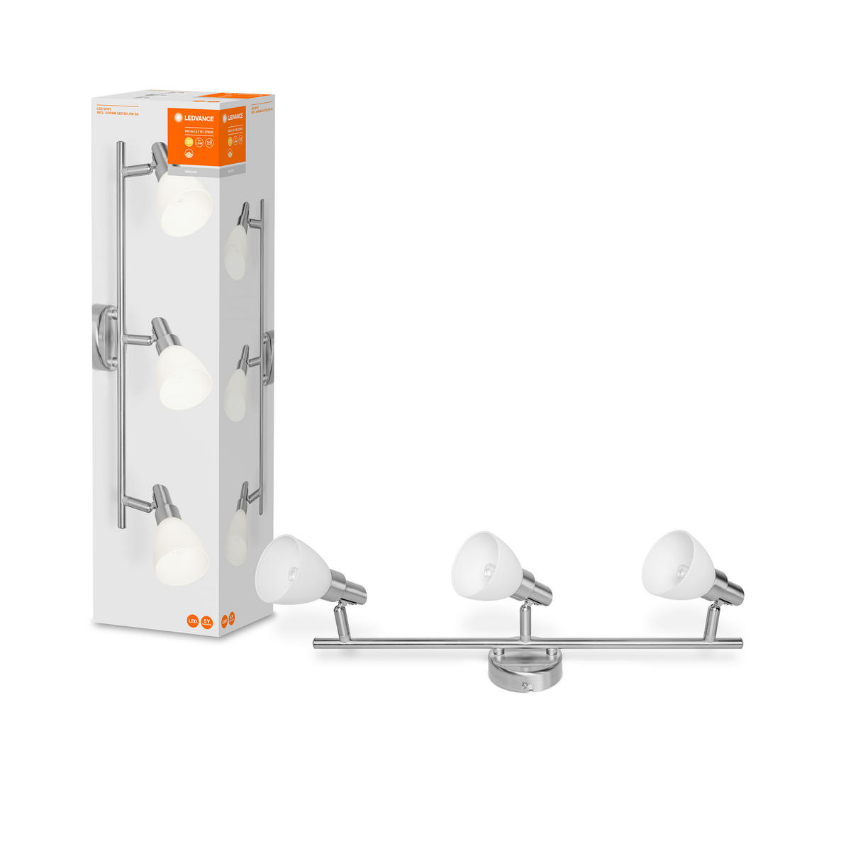 DECKENSTRAHLER 48,6/9/16,5 cm   - Silberfarben, Basics, Metall (48,6/9/16,5cm) - Ledvance
