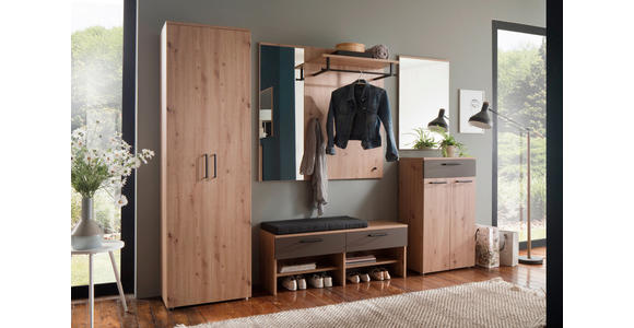 GARDEROBE 7-teilig  in 260/200/38 cm  - Eichefarben/Braun, KONVENTIONELL, Holzwerkstoff (260/200/38cm) - Moderano