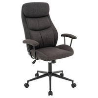 CHEFSESSEL Webstoff Grau  - Schwarz/Grau, MODERN, Kunststoff/Textil (64/103-113/66cm) - MID.YOU